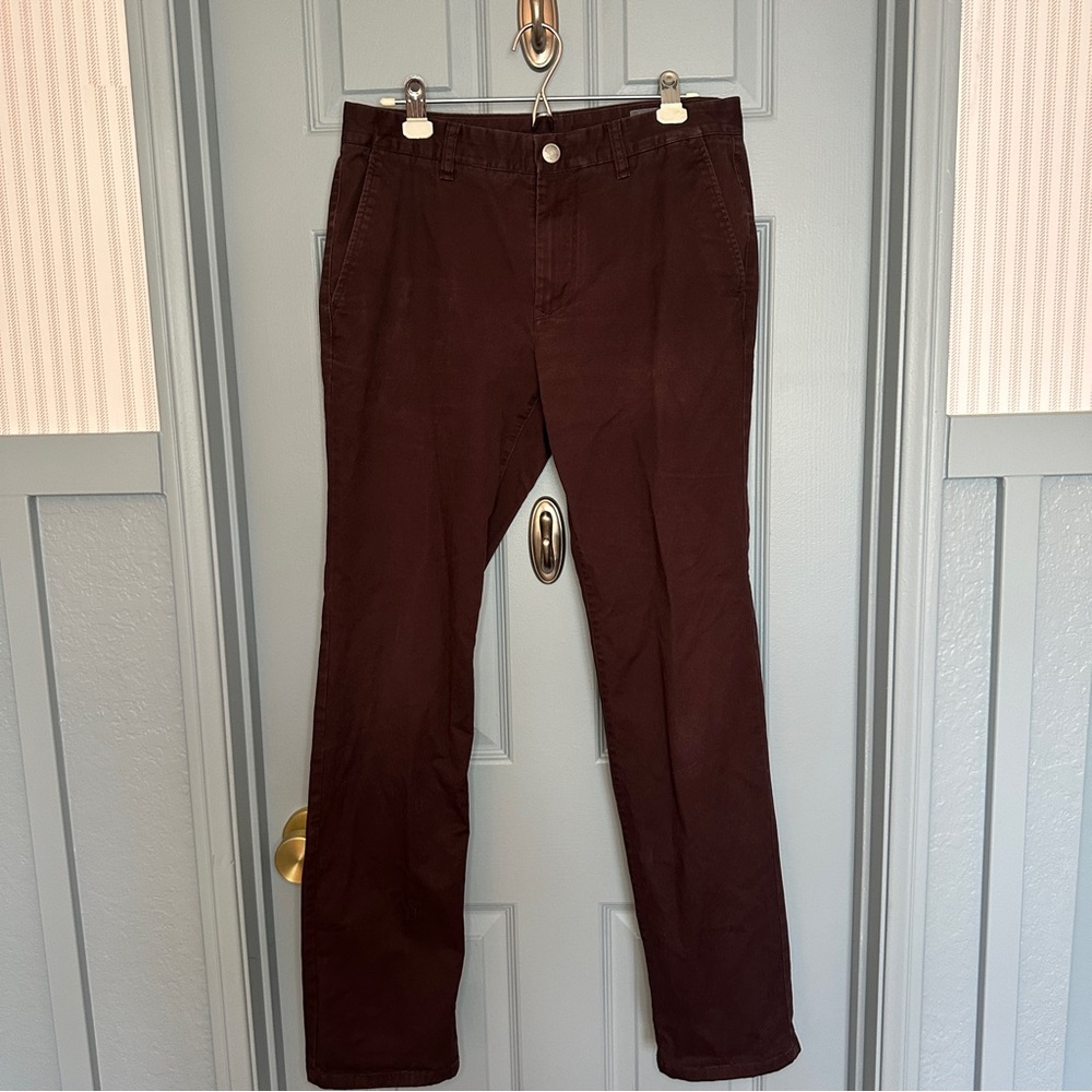 Bonobos Weekend Warrior 32/34 Men's Burgundy Slim Dress Pants
